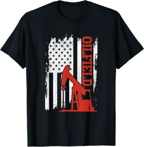 American Flag Oilfield Workers Oil Rig Roughneck T-Shirt - Emmacole Shop 22B0BLZB5CQ3