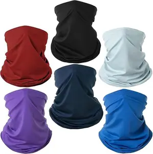6 Pack Neck Gaiter Balaclava Bandana Gator Face Mask Scart Cover Breathable Sun Protection Headwear for Men Women,Protection from Dust Sun Wind