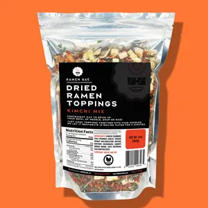 Kimchi Mix - Dried Ramen Toppings with Kimchi, Shiitake Mushrooms, Tofu, Garlic, Ginger, Carrot, and Green Onion - 12 oz Bag of Ramen Toppings