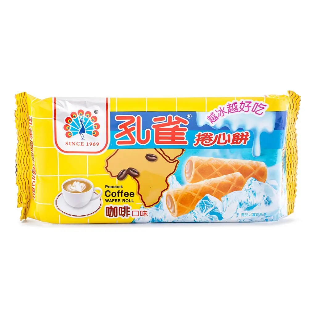 Peacock Wafer Rolls, Coffee Flavor 63 g