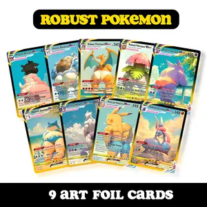 Roubst Pokémon Holographic Art Custom TCG Booster Card – Clear Display Box Included | Fun Gag Gift for Friends & Collectors | Halloween