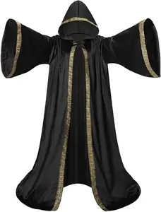 Halloween Vampire Witch Wizard Cloak Fancy Cosplay Costume Clothes Fit Elegant Hoodie