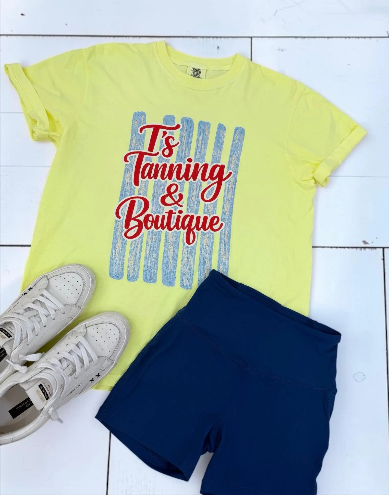 T's Tanning Neon Yellow Graphic T-shirt