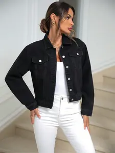 Coachella Festival, Cool and Confident Y2K Retro American Style, Casual Chic Long Sleeve Denim Jacket, Perfect for Daily Outdoor Wear
