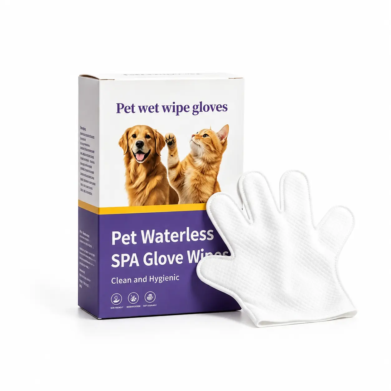 Bath-Free Pet Wipe Gloves for Dogs & Cats, 6-Count Individual Packs, Travel-Ready Head-to-Tail Grooming, No-Rinse Coconut-Scented Plant-Based Hypoallergenic Vet-Recommended Wipes for Paws, Body & Ears (Fits Bags & Backpacks)
