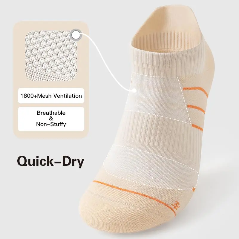 BreezeNest Women's sports cushioned anti-foam comfort running ankle socks( 5 pairs)