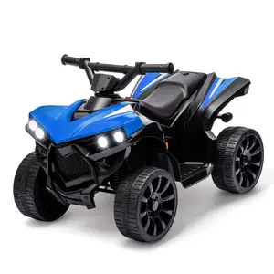 GARVEE 6V Electric Ride-On ATV 4 Wheeler with 1.8MPH Max Speed, Durable Wear-Resistant Wheels, Music Feature, and Foot Pedal Control in Blue for Toddlers