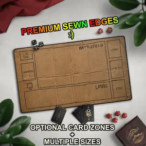 Homeless Man's TCG Playmat, Funny Play Mat With Optional EDH Zones, Stitched Edge Game Mat, Cardboard Design, Multiple Sizes Available