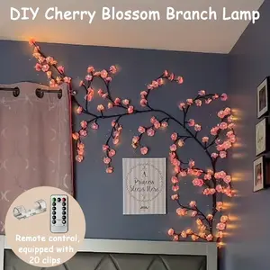 1/2PC 144LED Cherry Blossom Vine Lights, Bendable LED Branch Lights, 8 Modes USB Powered DIY Ambient Lights for Bedroom, Living Room, Party, Wedding & Holiday Decor
