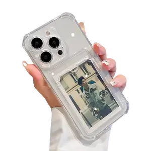 Transparent phone case,card holder DIY for printing photos suitable for iphone 17pro/16/15/14/13/12/11promax mobile phone case new iphone couple men and women max silicone anti-fall xr high-grade soft