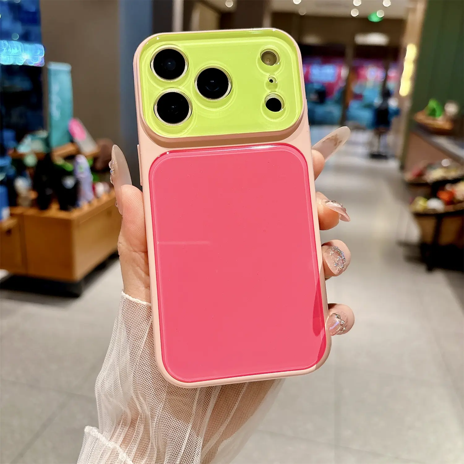Contrast Color Phone Case for iPhone 17 16 15 14 Pro Max, Dual-Tone Design with Camera Lens Protection, Anti-Fall Shockproof Protective Cover, Scratch Resistant & Durable No Peeling Finish