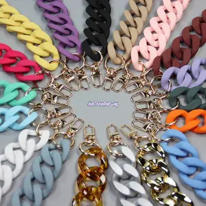 Luggage rubber lacquer chain feel lacquer handbag chain acrylic chain resin thick chain 27 colors baked paint chain