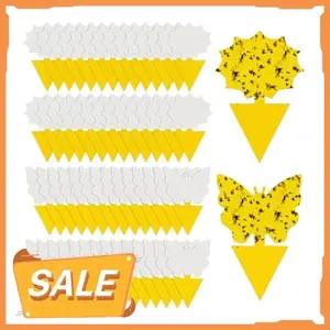 58 Pack Flying Insect Traps for Plants – Yellow Sticky Traps for Gnat, Fly & Flying Bug, Indoor Outdoor Flying Bug Catcher for Pots, Garden & Kitchen, Kid & Pet Safe, Non-Toxic (58 Pcs Classic)