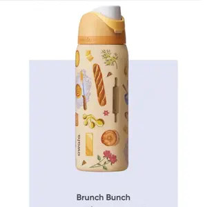 Owala 32oz Freesip Water Bottle Insulated Stainless Steel Tumbler Butter Yellow Aesthetic Leak Proof Straw Lid Flip Top Travel Gym Bottle