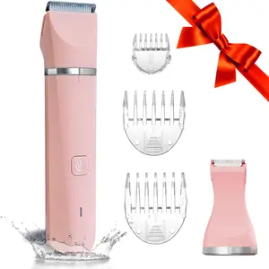 Electric Shaver for Women, Cordless Bikini Trimmer with Ceramic Blades for Painless Wet & Dry Hair Removal, IPX7 Waterproof & Rechargeable