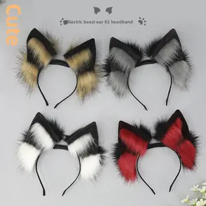 Cosplay Comic Exhibition Electric Movable Earrings Motion Sensing Touch Sensing Realistic Electric Animal Ears Headband Rechargeable Movable Cat Ears Accessories Props - Festival Tapestry Decorations
