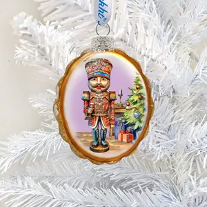 Designocracy 776023 3 x 2 in. Nutcracker Mercury Glass Ornaments Christmas Decor