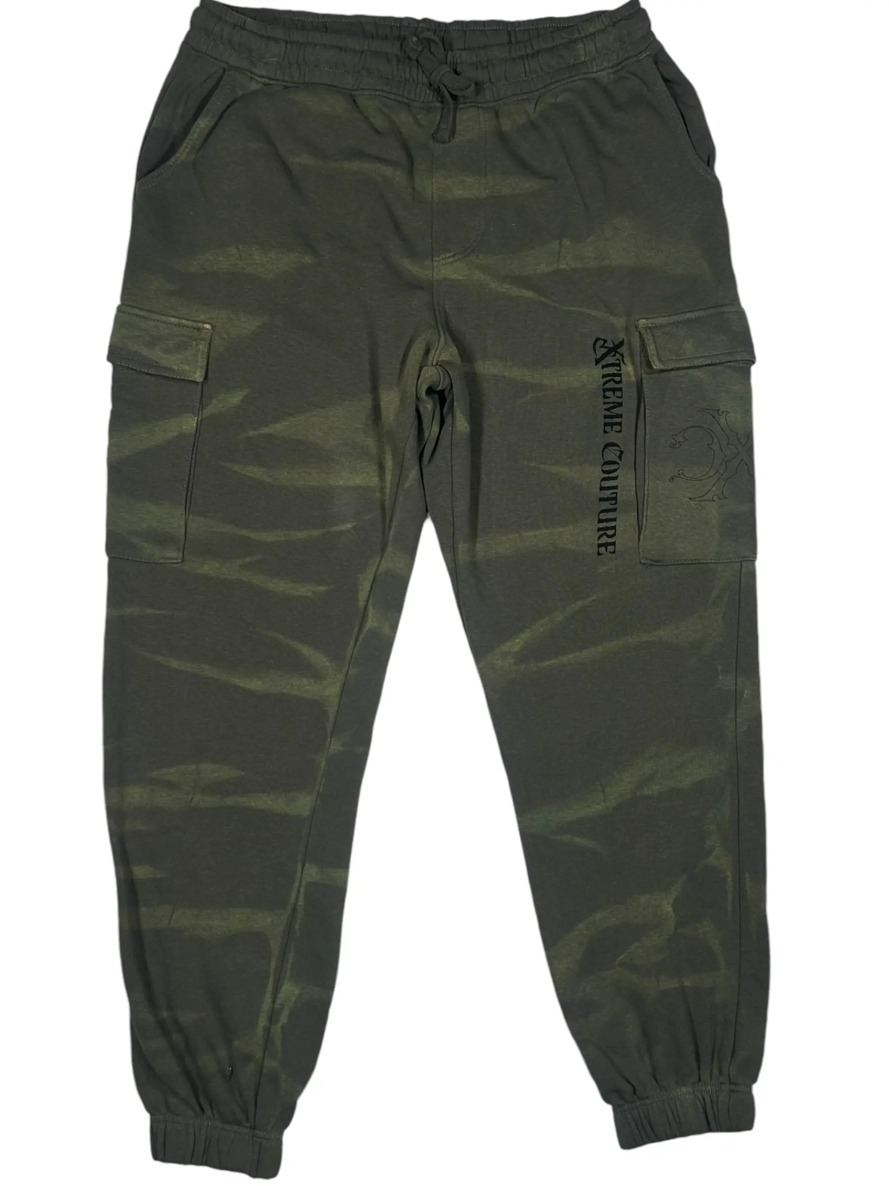 Xtreme Couture by Affliction Men's Streetwear Joggers - Green, 80%-20% Cotton-Polyester All-Season Sports Pants