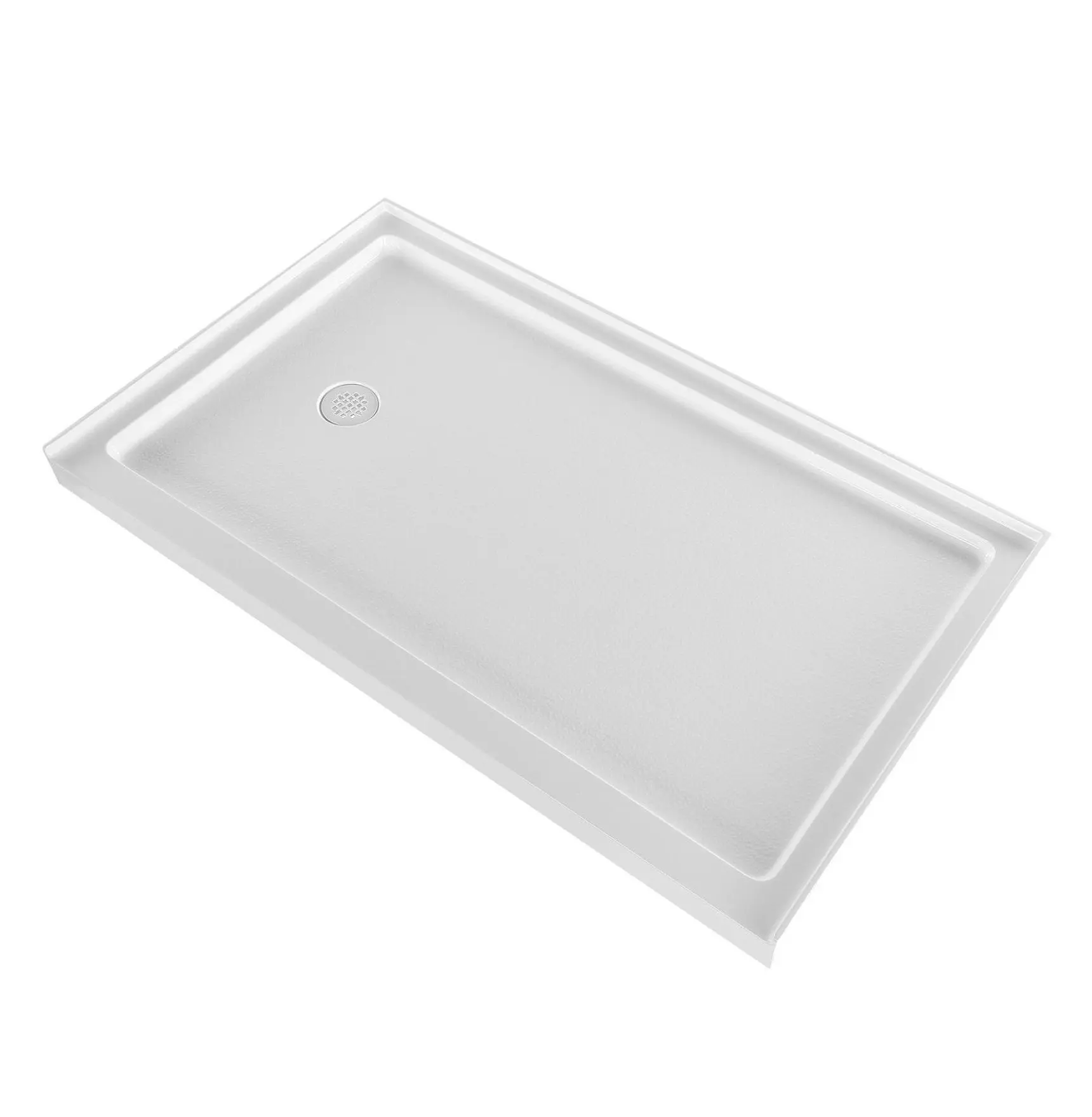 60x36 Shower Pan - Acrylic Shower Base with Drain, Single Threshold Rectangle Showering Base, White Slip Resistant Pan for Bathroom Renovation, Left Drain Default