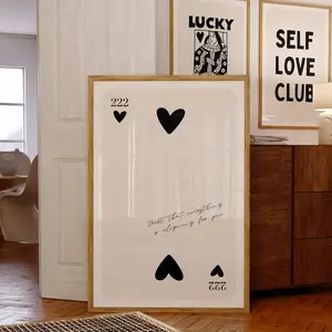 Playing Card Print, Angel Number 222 Poster , Angel Number Poster, Angel Number Wall Art Print UNFRAMED
