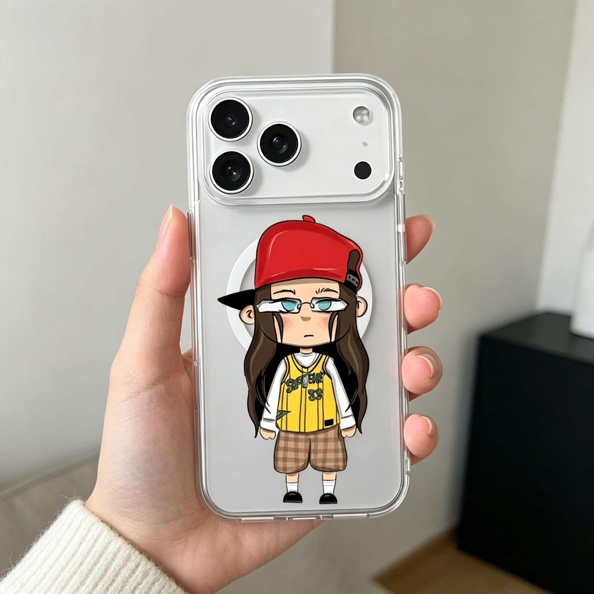 Billie cartoon design phone case, all-around protection, shockproof and dropproof, fingerprint resistant, magnetic design, compatible with iPhone 17/11 series and Samsung S26/21 series, safe and reliable.