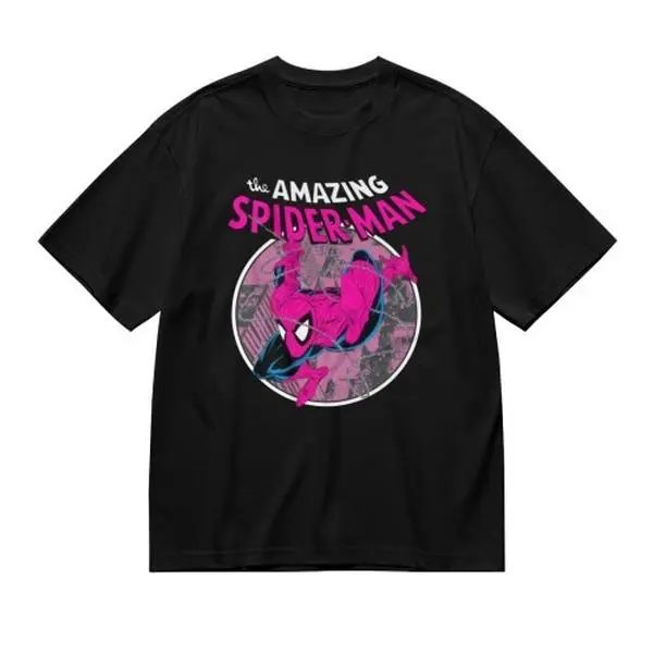 Marvel Spider-Man Short Sleeve Graphic T-Shirt, Soft Cotton Casual Anime Tee, Unisex For Teens, Trendy Streetwear