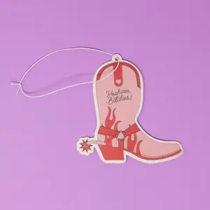 Yeehaw bitches Airfreshener - Cowboy Boots Pink and Red
