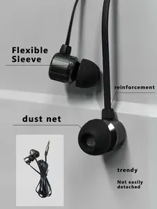 3.5Mm+Black , Premium Wired Headset with Microphone - For Smartphone, Computer, Gaming and Karaoke.In-ear design with remote control and microphone, high sound quality, HD call, suitable for running and jumping rope etc. Electronic audio headset.