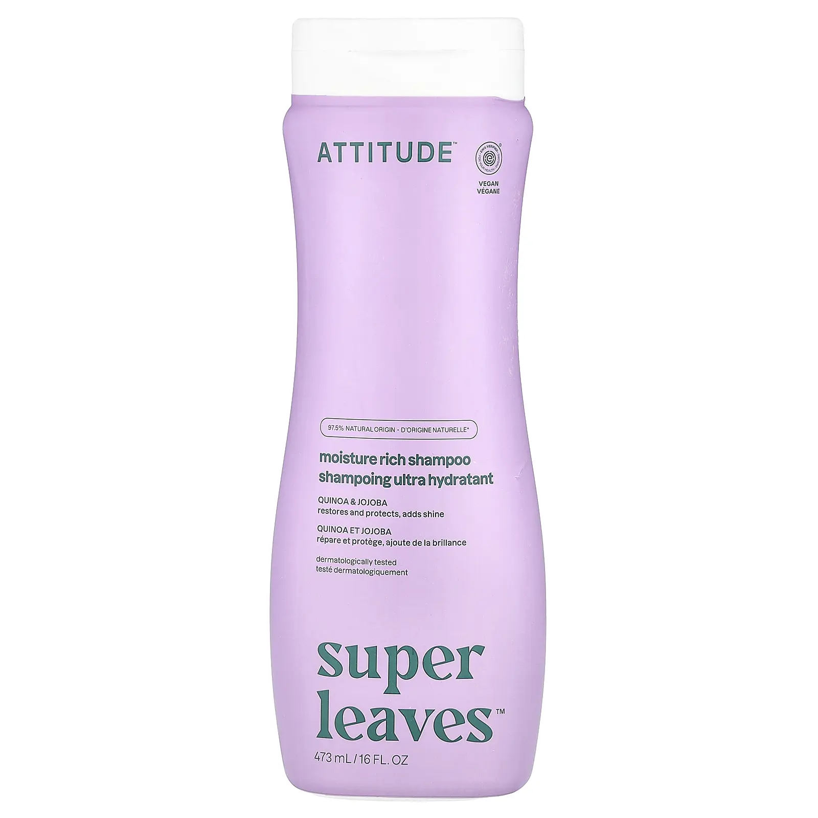 ATTITUDE Super Leaves™, Moisture Rich Shampoo, Quinoa & Jojoba, 16 fl oz (473 ml)