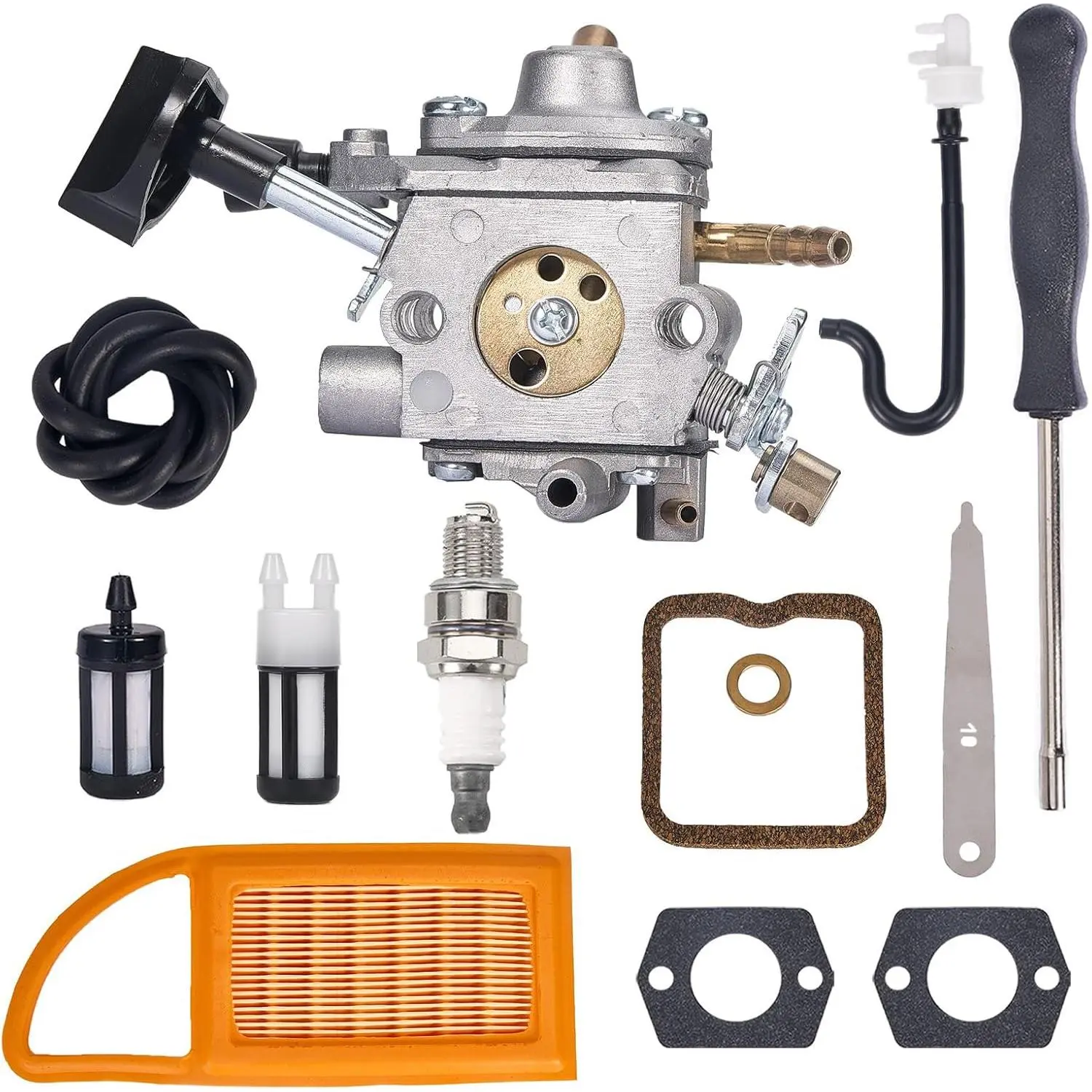 C1Q-S183 BR600 Carburetor for Stihl BR500, BR550, BR600, BR700 Backpack Leaf Blowers - Replaces Zama 4282-120-0606 Parts, Includes Synthetic 4282 141 0300 Air Filter, Tank Vent, 1 Carb Adjusting Tool, 1 Clearance Setting Kit, No, Adjustable, 2 Gaskets, 2