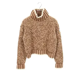 Pre-owned MONCLER Wool Small Leather Goods Turtleneck Knit Top
