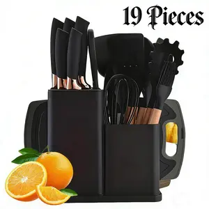 Kitchen Utensil Set - 19-Piece Dishwasher-Safe Silicone Cookware Set, High-Temperature Scratches, Kitchen Utensil Set for Nonstick Pans, Best Kitchen Tools with Stand