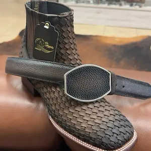 Men's Brown Genuine Leather Rodeo Belt with Silver Buckle for Stylish Outfits