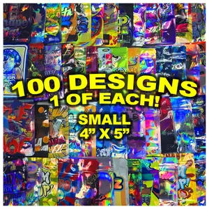 100 Pack Small 4” x 5” Assorted Designs Foil Packaging
