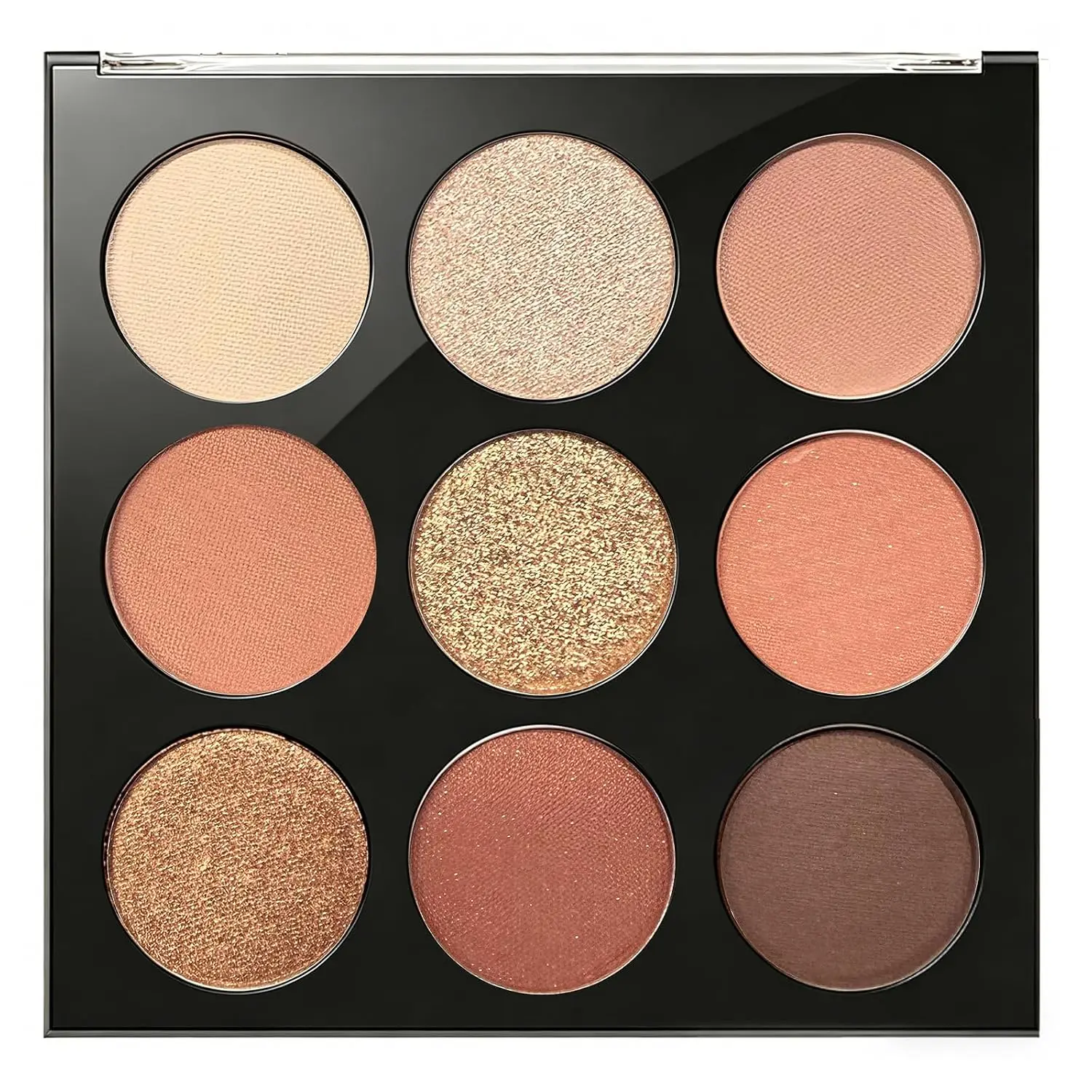 9-Color Neutral Tones Eyeshadow Palette - Vegan, Cruelty-Free Cosmetic Eye Makeup with Velvet Finish, High Pigment Density, Shimmers, Glitter, Long-Lasting Wear for Natural Looks