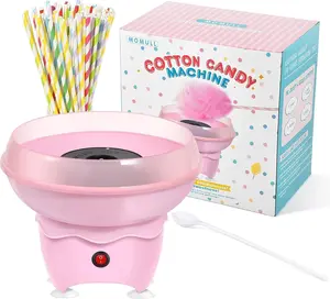 Cotton Candy Machine, Mini Cotton Candy Maker for Kids, Pink Vintage Candy Maker for Christmas Gift, Home, Birthday Family Party, Includes 20 Cotton Candy Sticks & Sugar Scoop