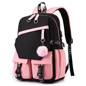 Sports-Themed Backpack - Durable Oxford Fabric, Adjustable Shoulder Straps, Headphone Jack, and Charging Port - Simple and Casual Unisex Student