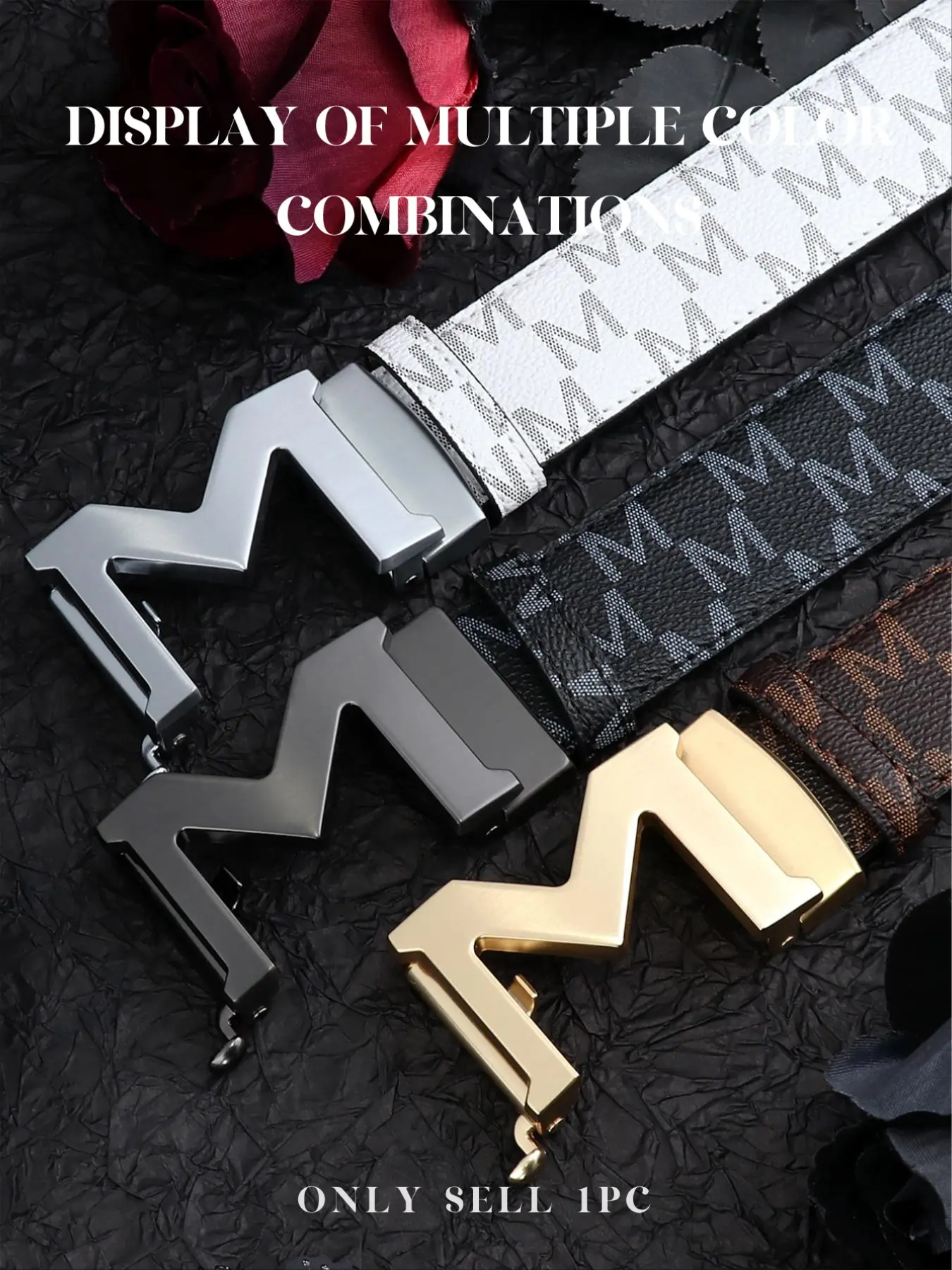 Men's Letter M Design Automatic Buckle Belt, Fashion Belt for Party, Daily Clothing Decor, Trendy All-match & Exquisite Belt for Birthday Gift, Stylish Belts, Belts Men, Belt With Buckle