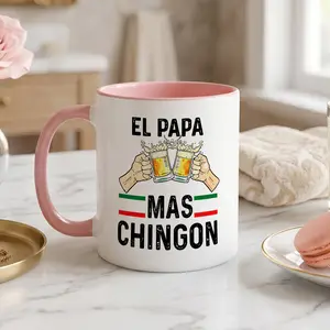 2026 Fathers Day Gift for Mexican Dads "El Papa Mas Chingon" Mug Mexican Flag Inspired Dad Mug - "El Papa Mas Chingon" Beer Lover Gift