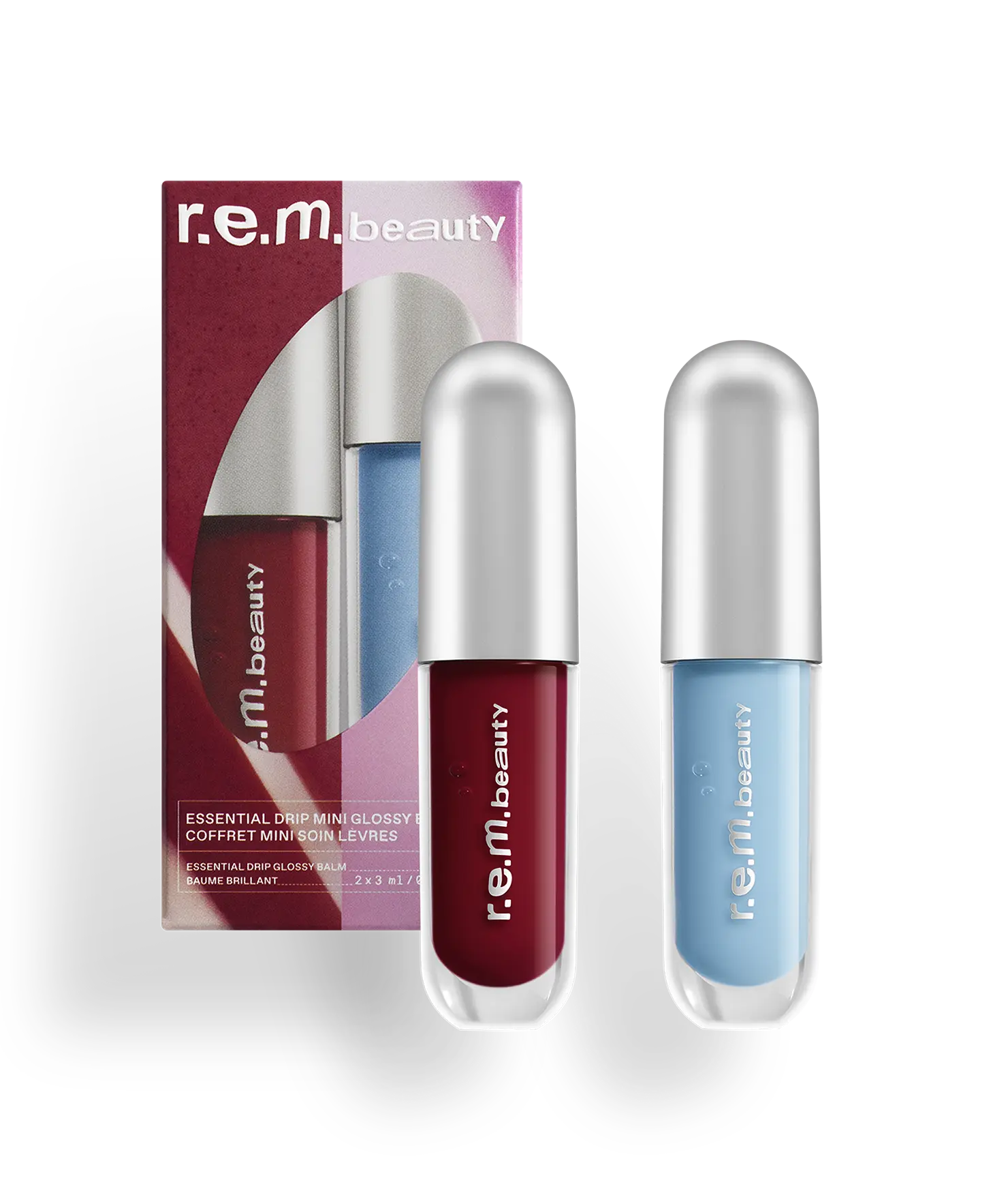 r.e.m. beauty by Ariana Grande mini essential drip glossy balm duo - nourishing, hydrating, high-shine, made with hyaluronic acid and super-fruit antioxidants