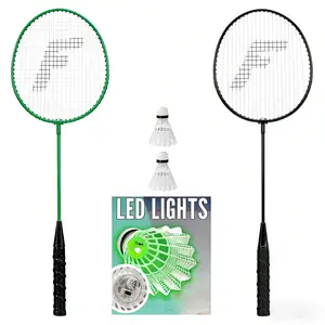 Sports Badminton Racket + Birdie Set - Replacement Badminton Equipment for  Shuttlecock Steel Frame Rackets & A-Grade Nylon Birdies