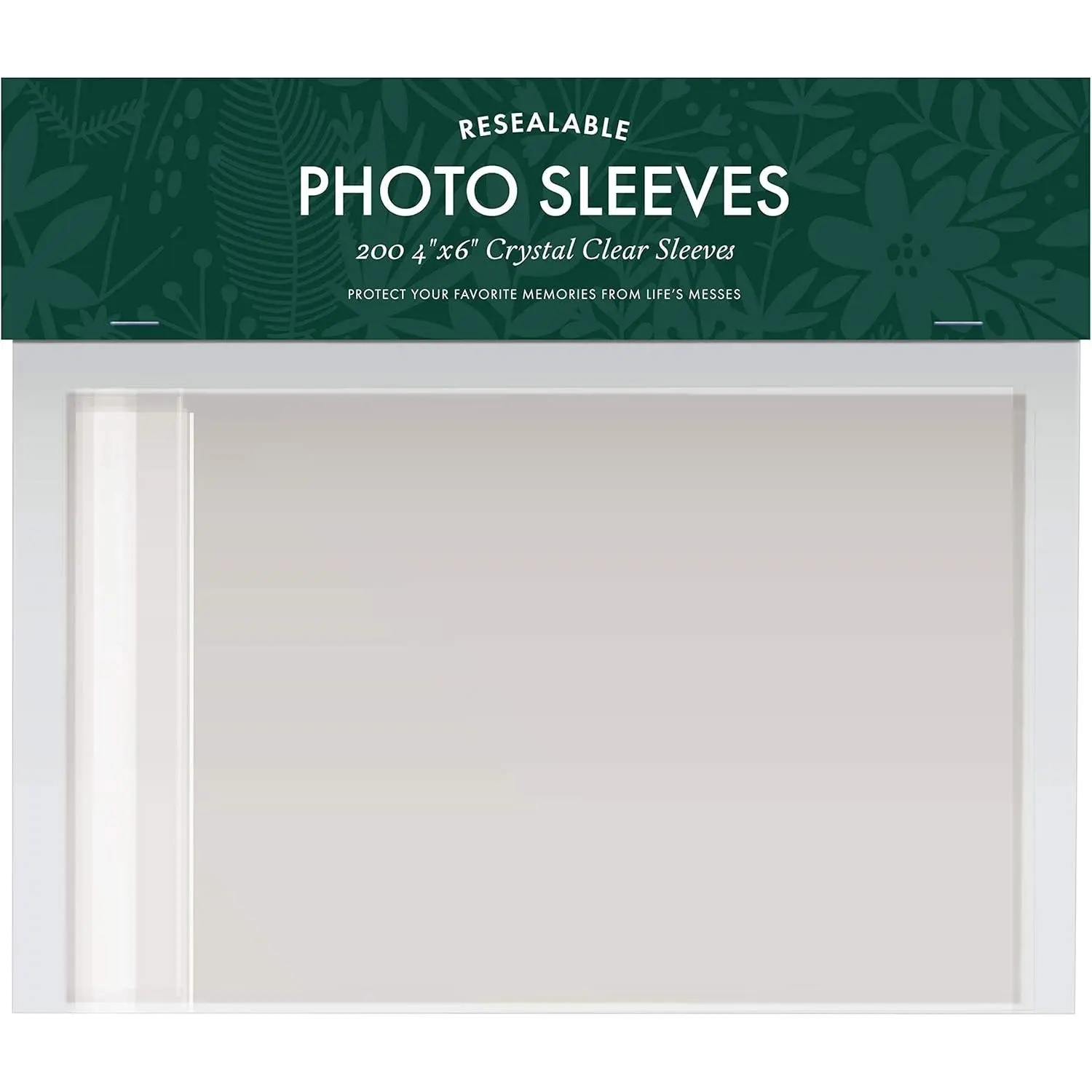 4x6 Photo Sleeves (200 Count) -  Clear Archival Plastic Sleeves with Self Adhesive Resealable Flap - Picture Protector