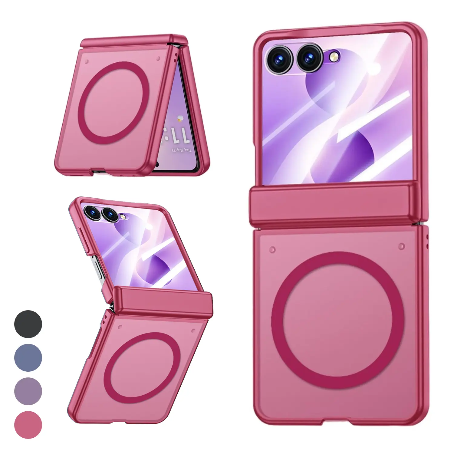 for Samsung Galaxy Z Flip 8/7 Magnetic Case, Compatible with MagSafe, Built-in Cover Screen Protector, Hinge Protection, Translucent Matte Shockproof Slim Protective Phone Cover,back to school,back to school haul