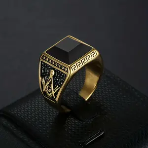 Men's Stainless Steel Cubic Zirconia Ring - 1 Pc European-American Simple Elegant Contemporary Statement Alternative Style Jewelry, Men's Accessories, Men's Jewelry, Stainless Steel Jewelry