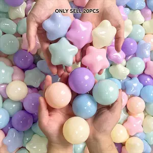 20pcs  Soft Plastic Ball Pool Balls with Star Shapes, BPA-Free Safe Kids Toy Balls for Play Tent, Baby Pool Fun, Party Decorations, Versatile Use, Group Play Sessions