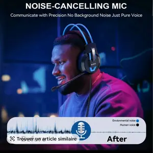 Fit  Headset 7.1 with Noise Cancellation and LED Lights – Black and Blue