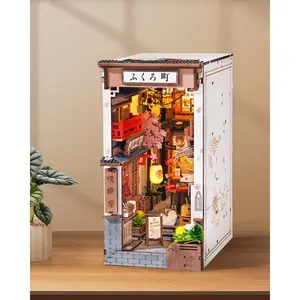 【Class Of 2026 GIft】Rolife Sakura Wine Alley DIY Book Nook Shelf Insert, Japanese Izakaya Ramen Alley Miniature Kit with Lanterns, Cherry Blossoms & Realistic Street Food Details, Perfect Gift for DIY Lovers & Home Decor