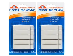 12 pk of Elmer's Tac 'N Stik Reusable Adhesive - Multi-Purpose, Replaces Tapes & Tacks, Stays Moist, Ideal for Various Applications