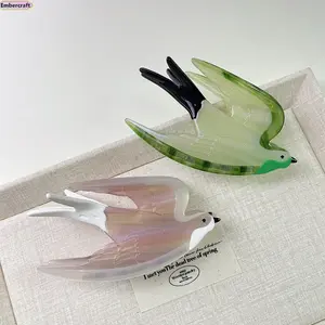 Premium Acetate Hair Claw Clip, Aesthetic Animal Hair Clips, Swallow Pigeon Shark Design Cute kawaii hair clips for women, Strong hold non-slip lightweight durable, daily wear office travel party gifts