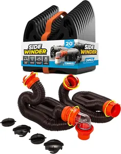 Camco Rhino RV Sewer Hose Kit with 20 ft RhinoFLEX Hose and 20 ft Sidewinder Support Heavy Duty RV Sewer Dump Kit (39799)